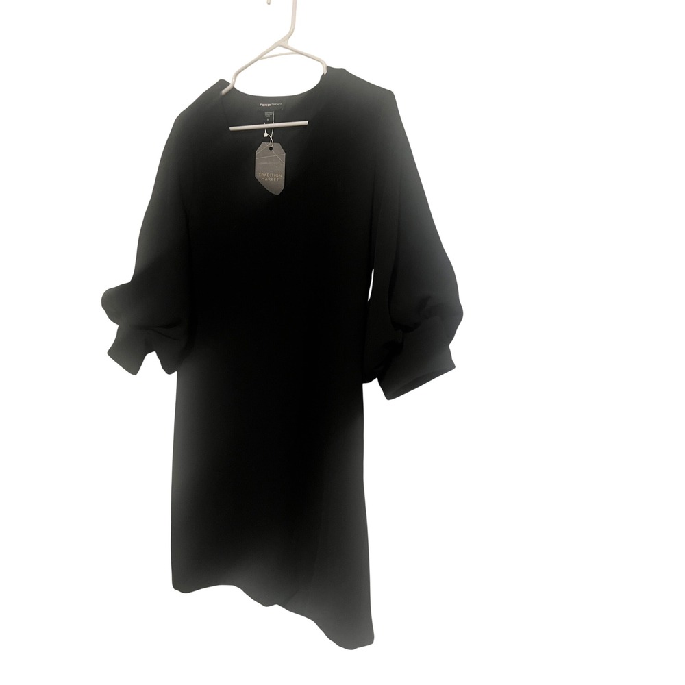 Fifteen Twenty Black Blouson Sleeve V-Neck Mini Dress 3F17151 Medium NEW